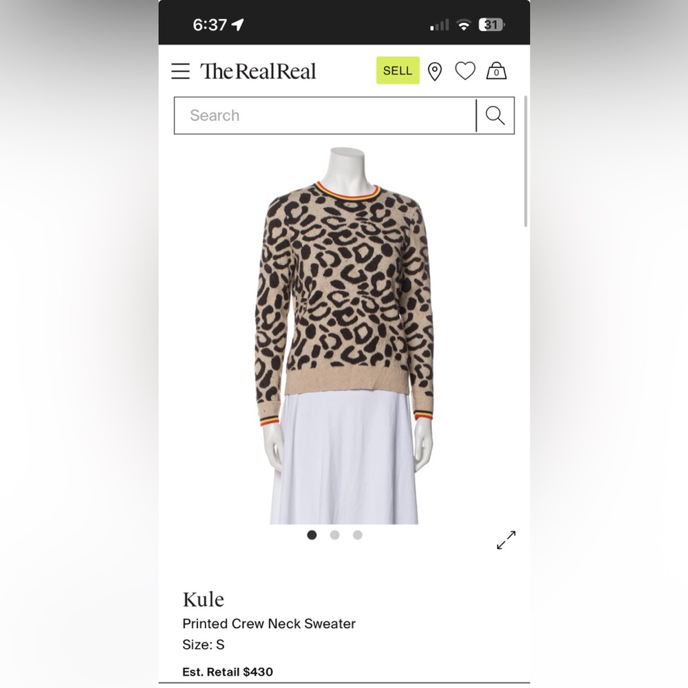 Leopard Print Sweater - The Cat - KULE Cashmere Wool Blend - Picture 2 of 15